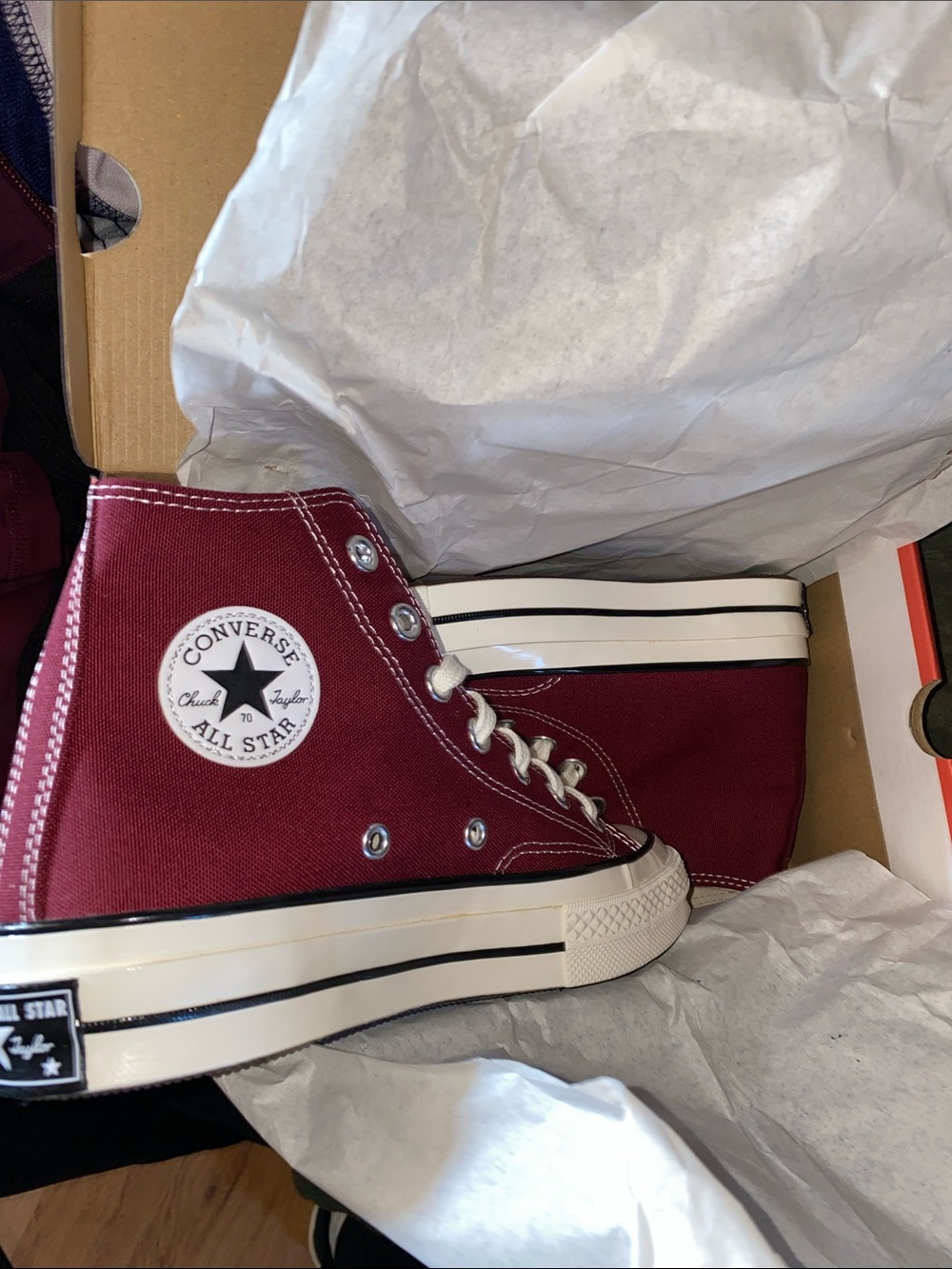Converse High Top Womens Sneakers - Maroon/White - Picture 2 of 3
